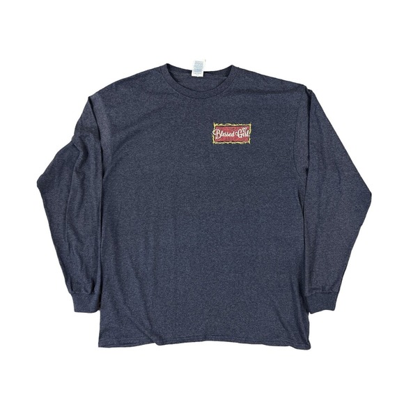 Blessed Girl Long Sleeve Galatians 5:22 Blue T-Shirt Sz‎ XL Delta Pro Weight - Picture 1 of 7